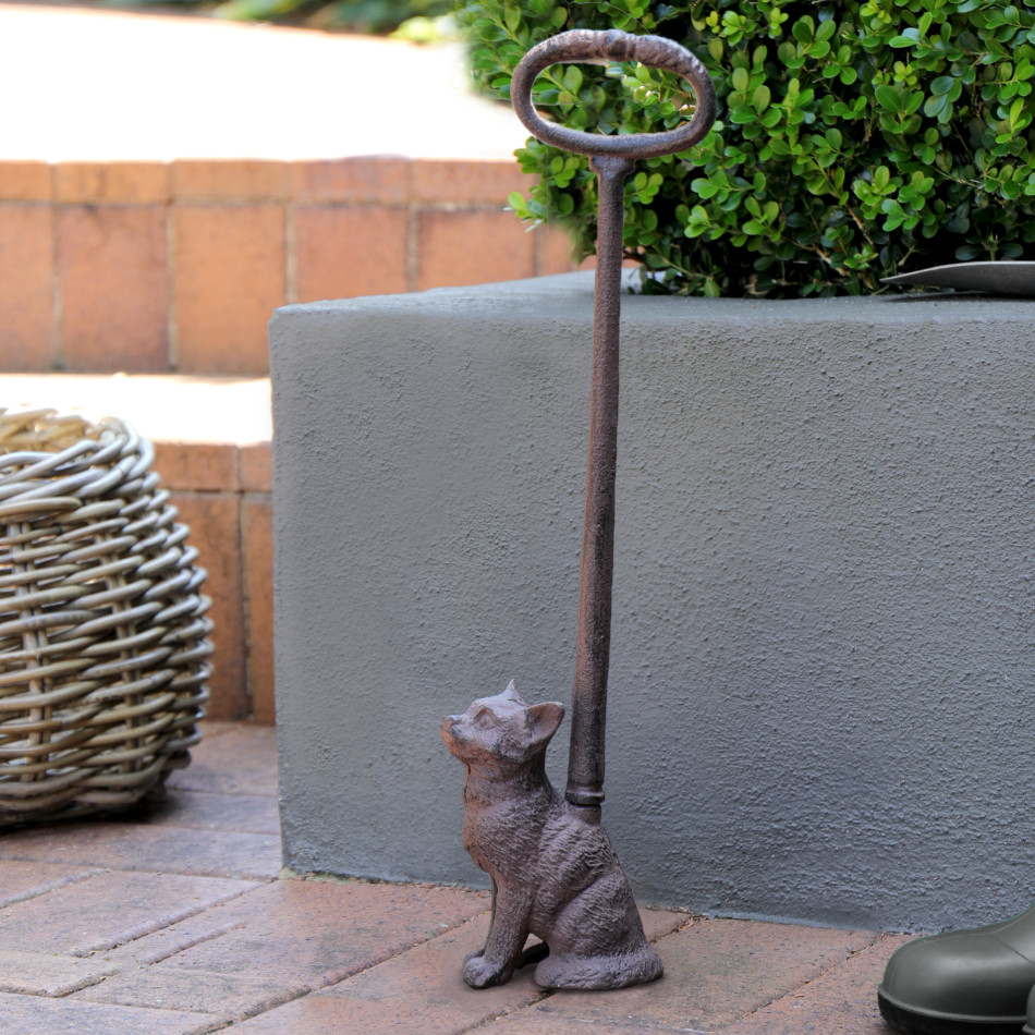 Tall Cat Door Stop - Vintage Cast Iron