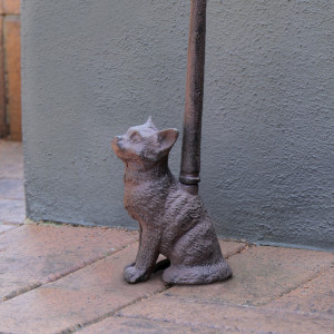 Tall Cat Door Stop - Vintage Cast Iron, a functional accent designed to hold a door in place