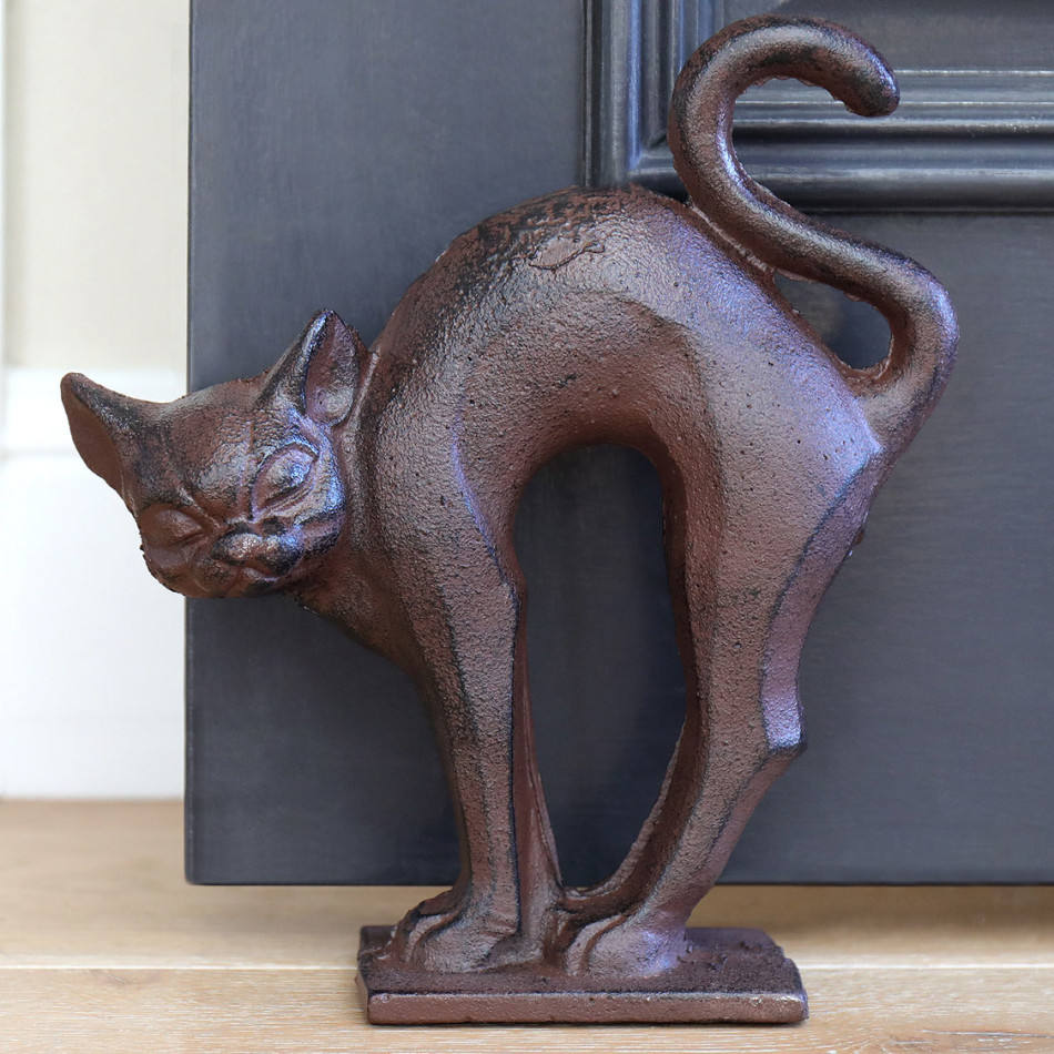 Arching Cat Doorstop - Vintage Cast Iron