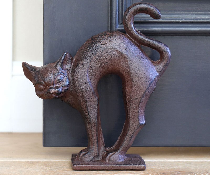 Arching Cat Doorstop - Vintage Cast Iron