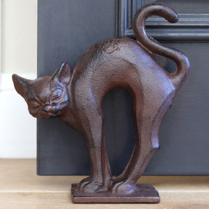 Arching Cat Doorstop - Vintage Cast Iron