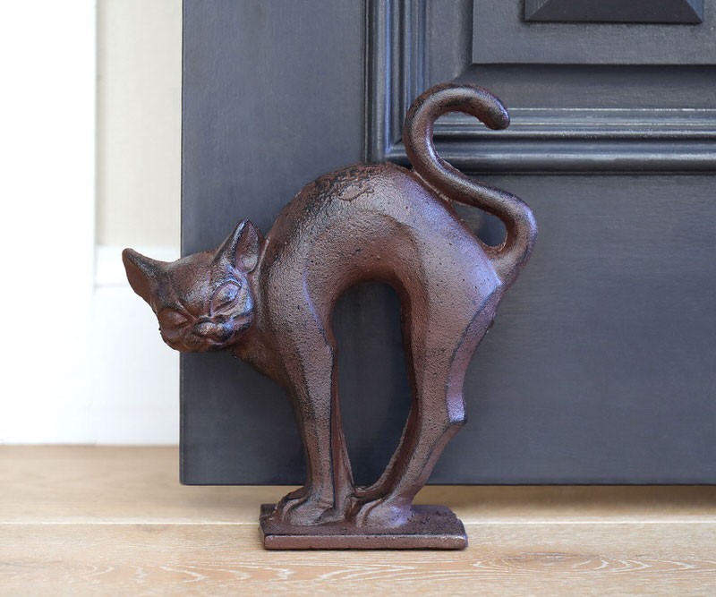 Arching Cat Doorstop - Vintage Cast Iron