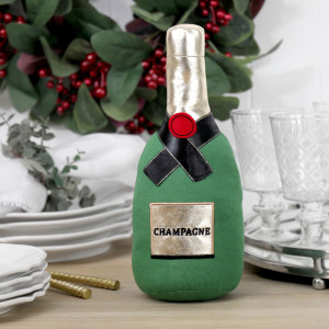 Champagne Bottle Door Stop, a decorative floor accent made to keep a door securely positioned