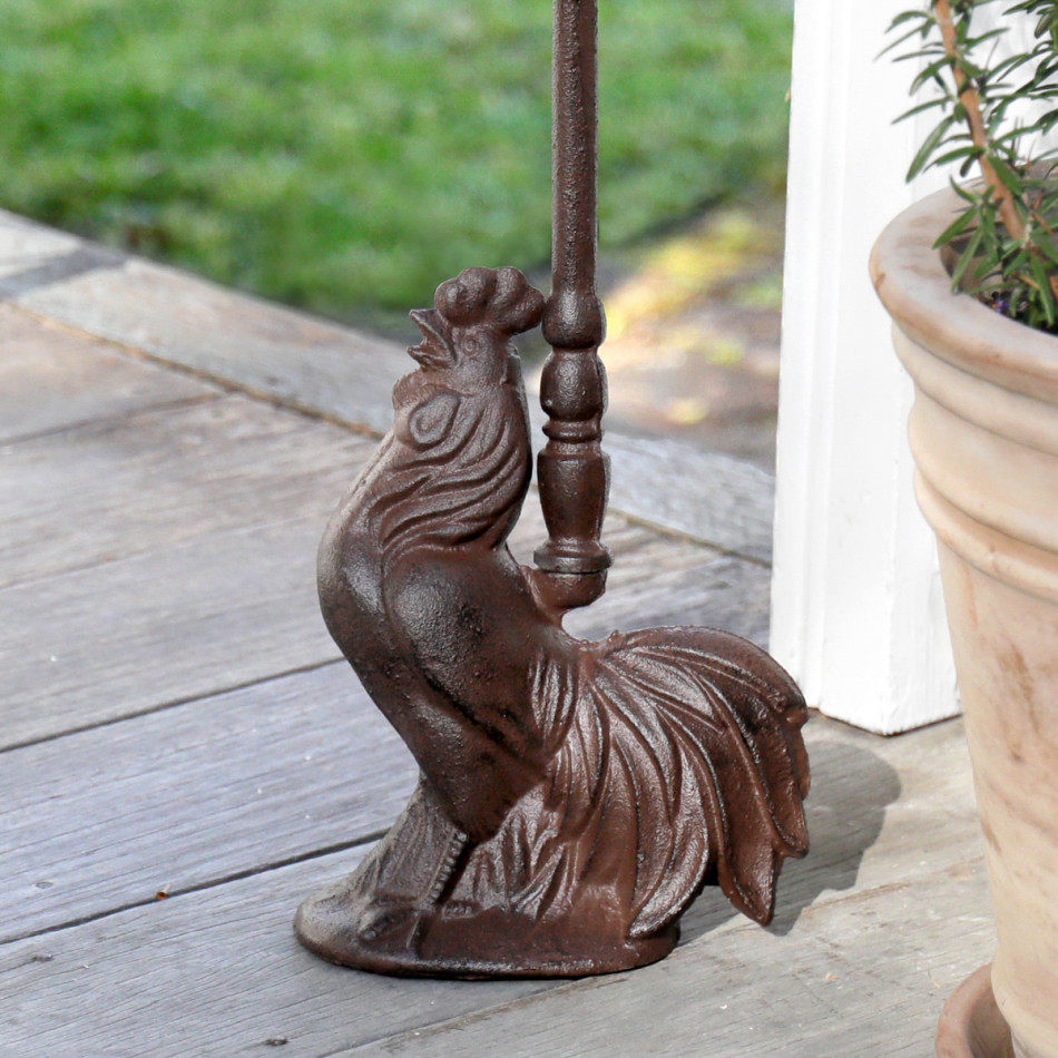 Tall Rooster Door Stop - Vintage Cast Iron, a functional accent designed to hold a door in place
