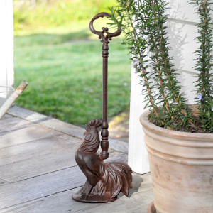 Tall Rooster Door Stop - Vintage Cast Iron