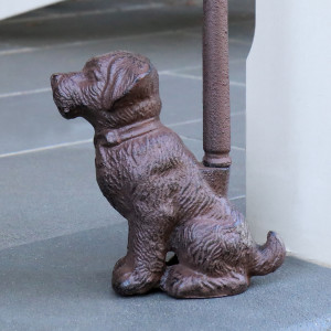 Tall Dog Door Stopper - Vintage Cast Iron, a functional accent designed to hold a door in place