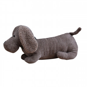 Toby Chocolate Brown Dog Door Stop, a functional accent designed to hold a door in place