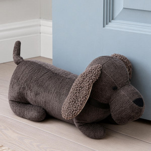 Toby Chocolate Brown Dog Door Stop