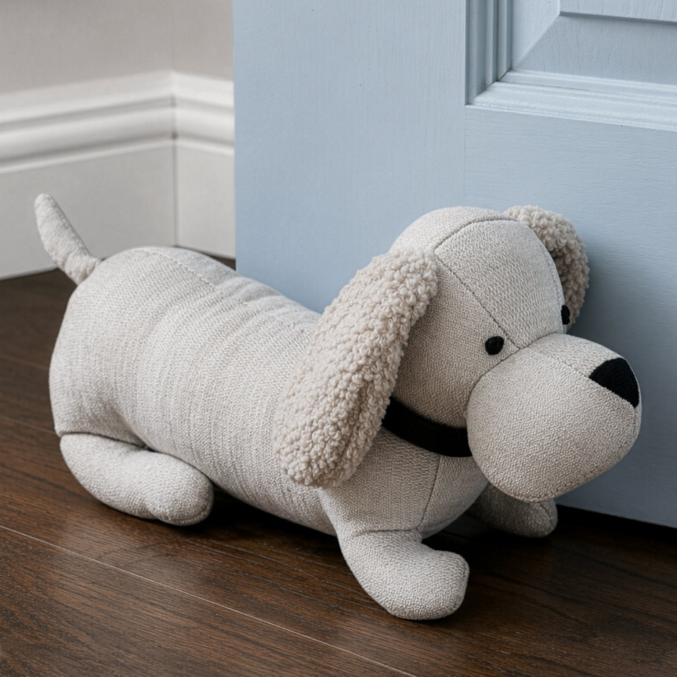 Alfie Oatmeal Beige Dog Door Stop