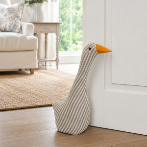 Gemma the Goose Doorstop, designed as a practical door holder with a characterful decorative form