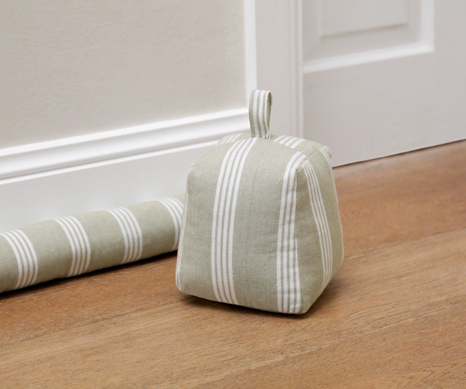Merivale Sage Green Stripe Door Stop