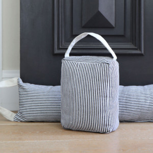 Classic Ticking Stripe Door Stop, a functional accent designed to hold a door in place