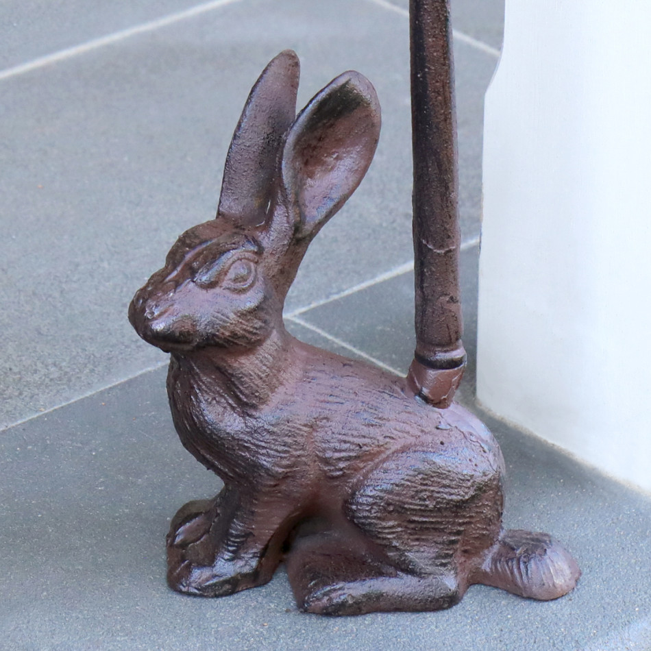 Tall Rabbit Door Stop - Vintage Cast Iron, a functional accent designed to hold a door in place