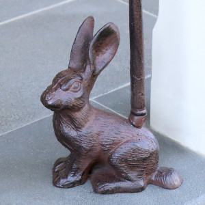 Tall Rabbit Door Stop - Vintage Cast Iron, a functional accent designed to hold a door in place