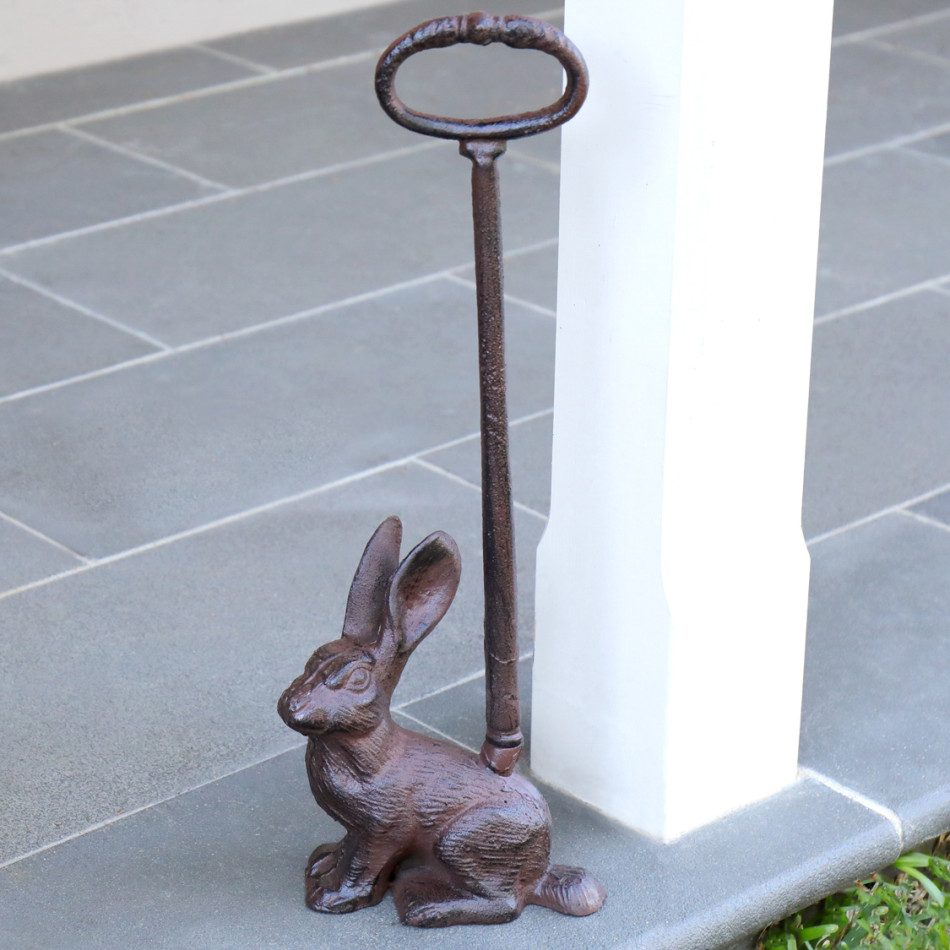 Tall Rabbit Door Stop - Vintage Cast Iron