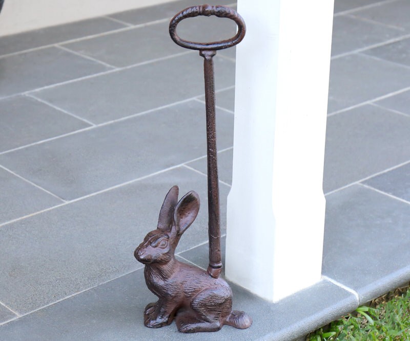 Tall Rabbit Door Stop - Vintage Cast Iron
