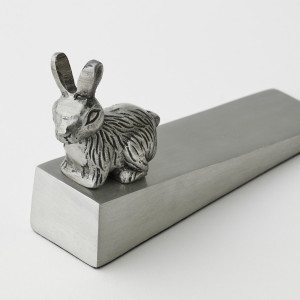 Silver Rabbit Door Wedge - Silver Door Stop, a functional accent designed to hold a door in place