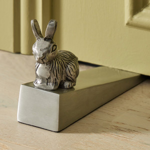 Silver Rabbit Door Wedge - Silver Door Stop, decorative lighting accessory