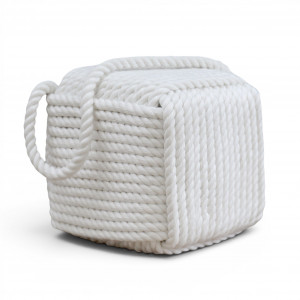 Skipper White Rope Doorstop, a functional accent designed to hold a door in place