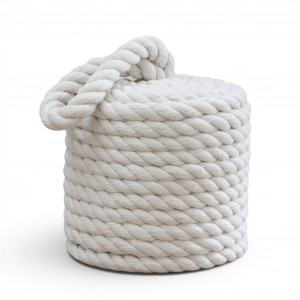 Bowline White Rope Doorstop, a functional accent designed to hold a door in place