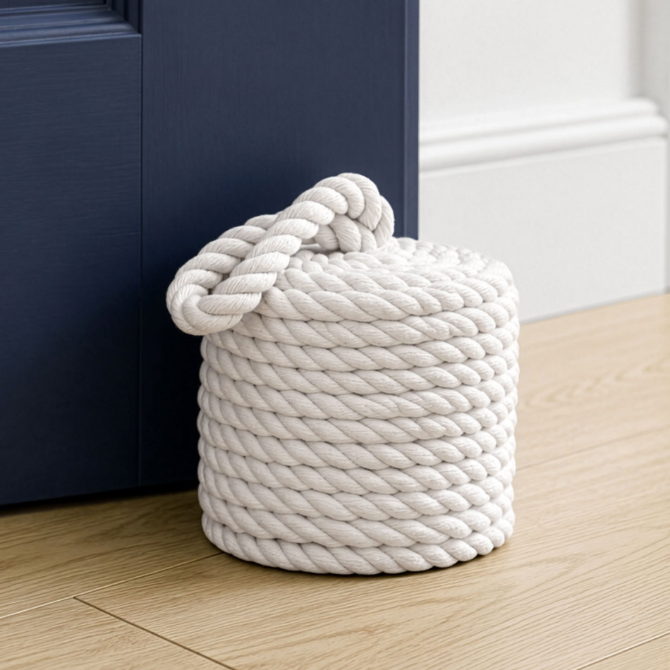 Bowline White Rope Doorstop, decorative tableware