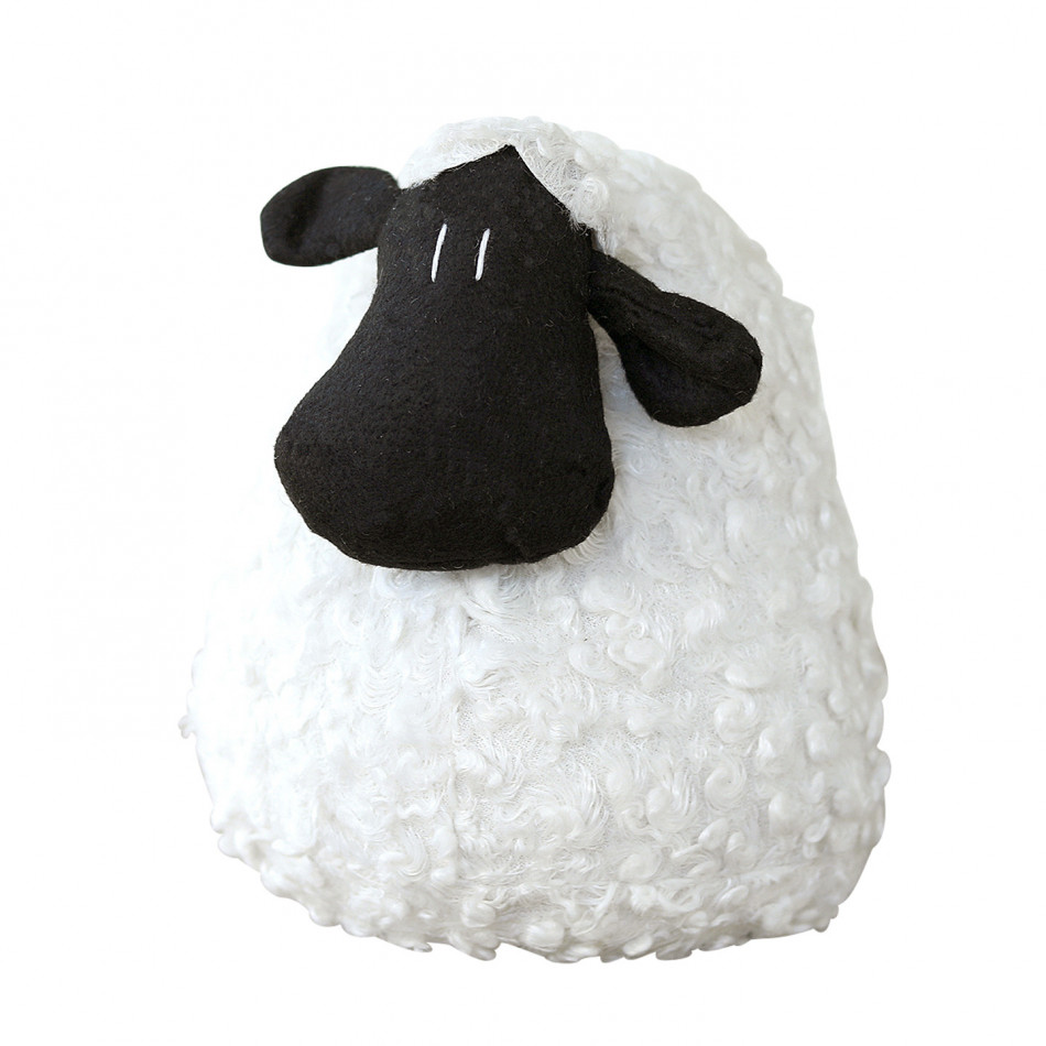 Sam the White Sheep Doorstop, designed as a practical door holder with a characterful decorative form