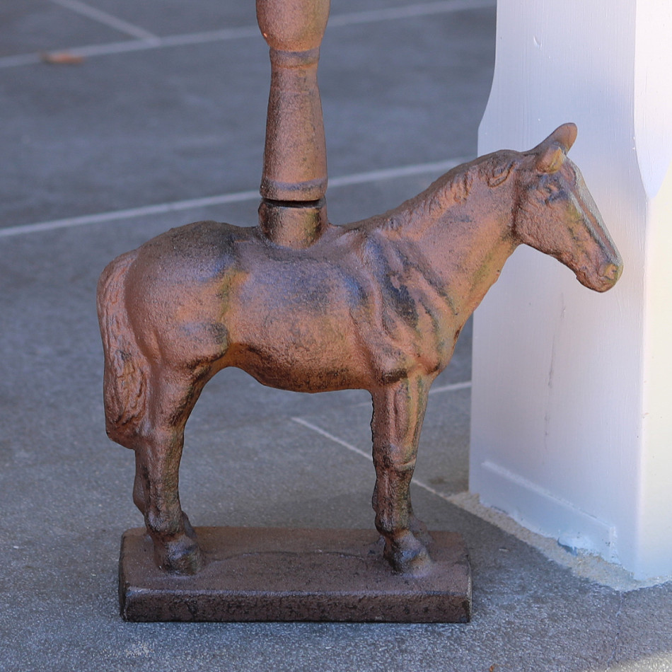 Tall Horse Door Stop - Vintage Cast Iron, a functional accent designed to hold a door in place