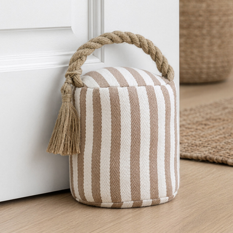 Dalton Taupe Stripe Door Stop