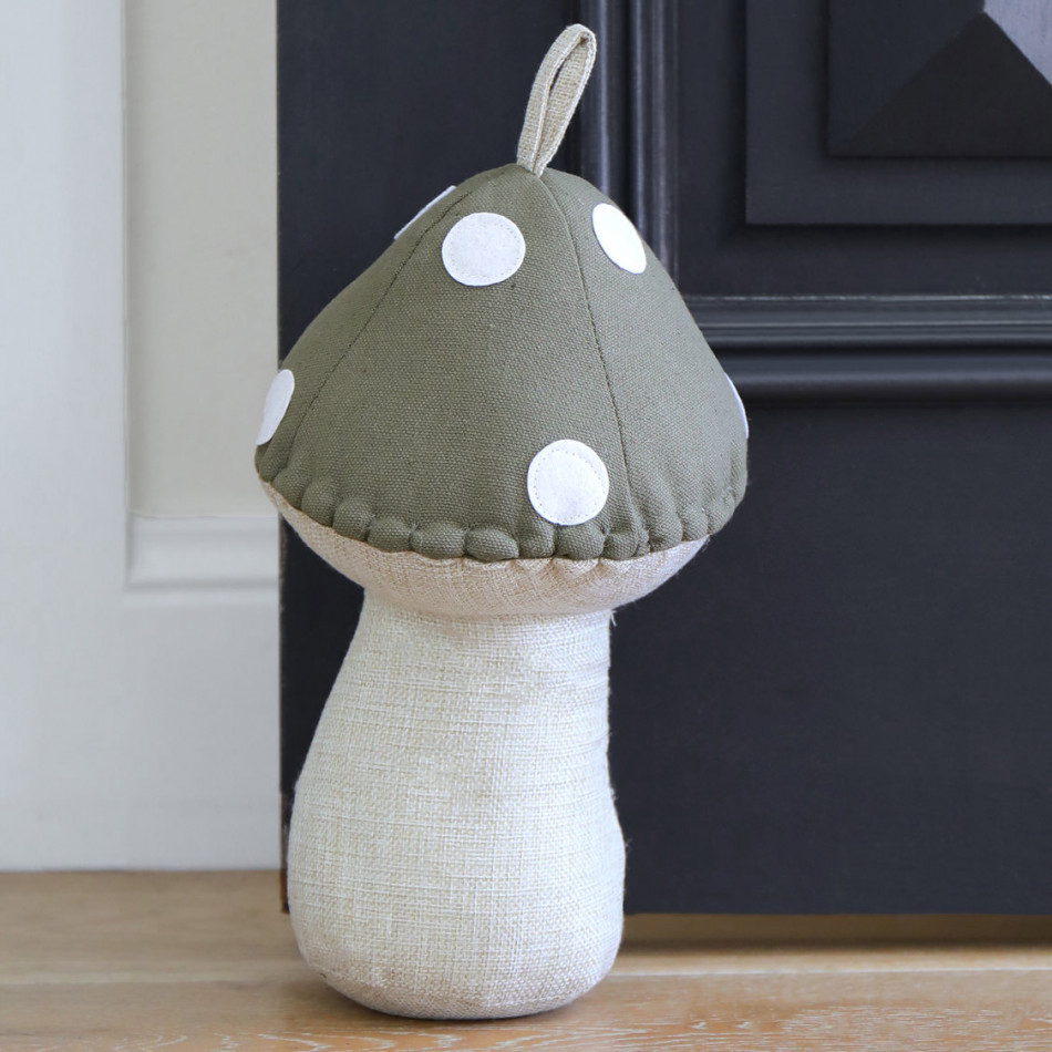 Khaki Green Toadstool Door Stop, indoor accent seating