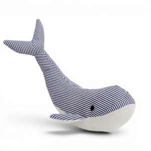 Whale Doorstop Blue, a functional accent designed to hold a door in place