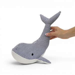 Whale Doorstop Blue, a decorative floor accent made to keep a door securely positioned
