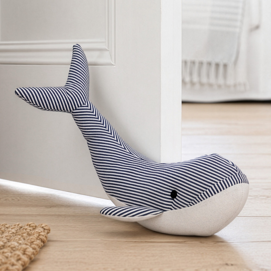 Whale Doorstop Blue