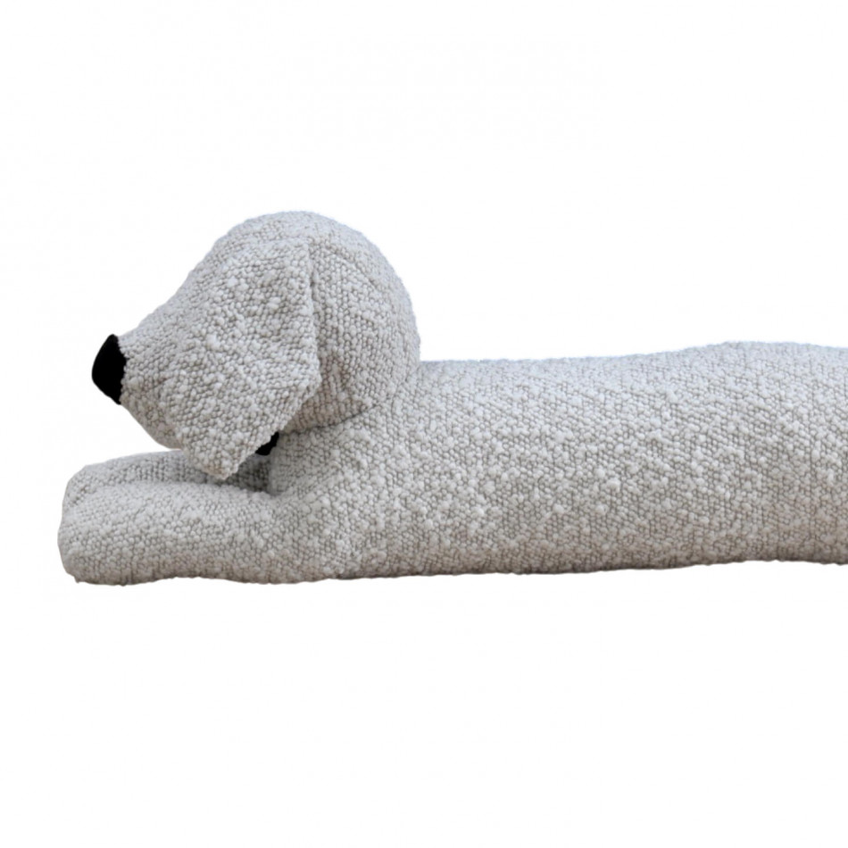 Monty Ivory Boucle Draftstopper, a fabric draft blocker for the base of a door