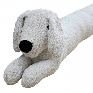 Monty Ivory Boucle Draftstopper, a long soft furnishing designed for practical door protection