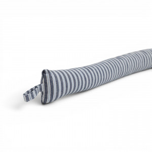 Narrabeen Blue Stripe Draftstopper, a fabric draft blocker for the base of a door