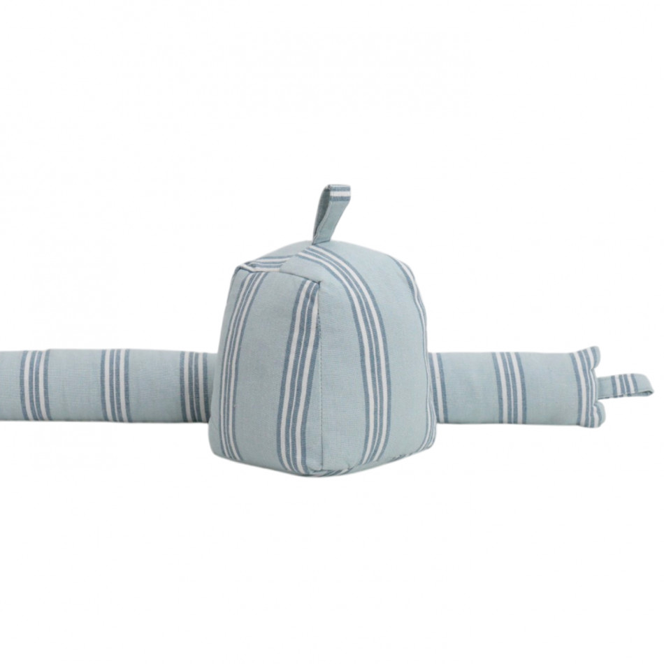 Hayman Sky Blue Stripe Draftstopper, made to sit along the base of a door and reduce unwanted draughts