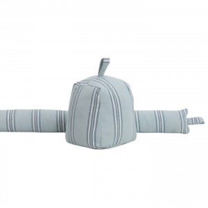 Hayman Sky Blue Stripe Draftstopper, made to sit along the base of a door and reduce unwanted draughts