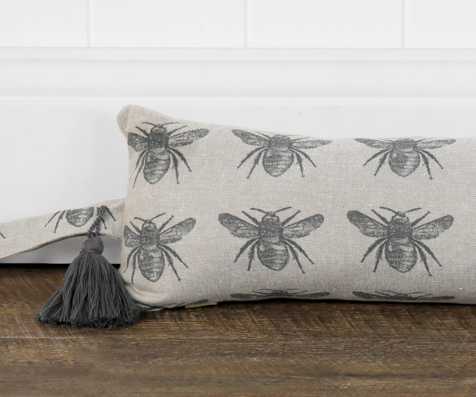 90cm Charcoal Honey Bee Draftstopper - Thick