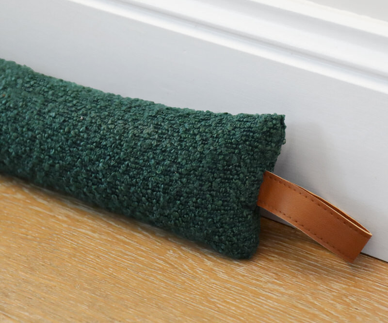 Forest Green Boucle Draft Stopper - 90cm