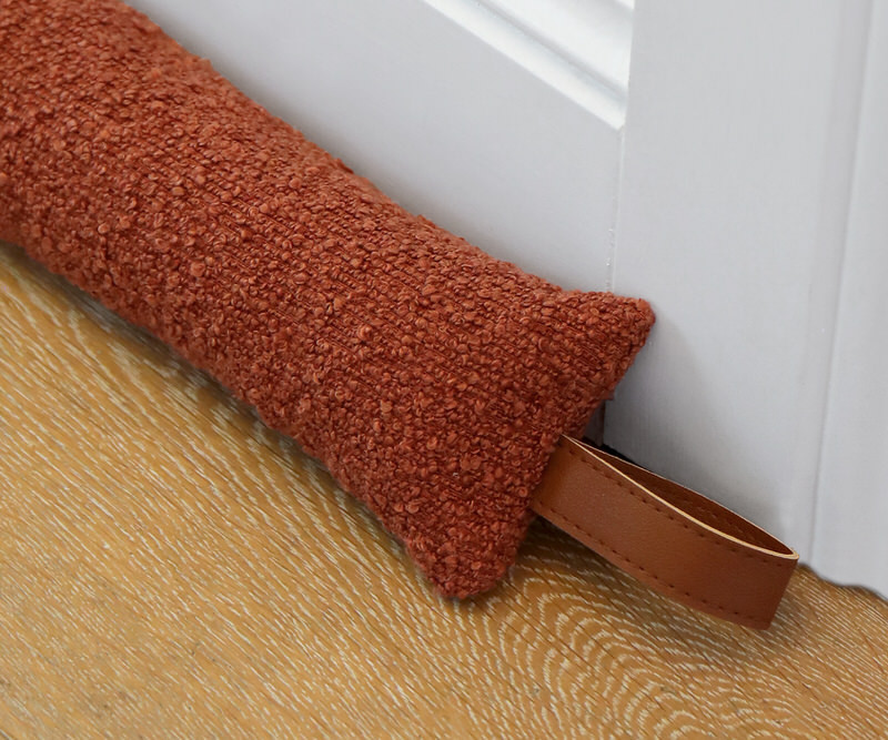 Autumn Red Boucle Draft Stopper - 90cm