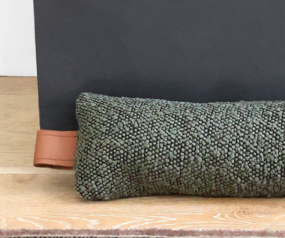 Boyle Olive Green Boucle Draftstopper