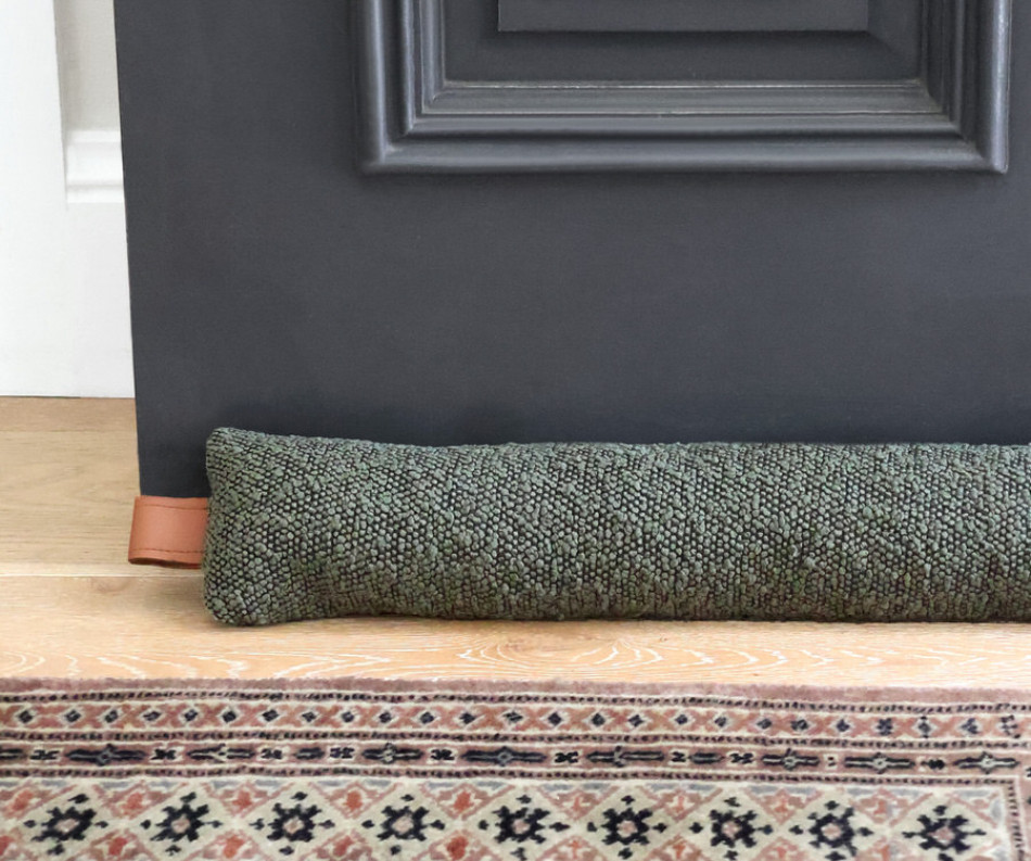 Boyle Olive Green Boucle Draftstopper