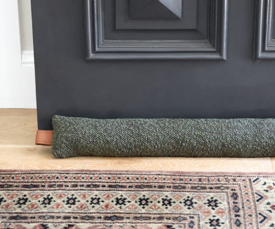 Boyle Olive Green Boucle Draftstopper