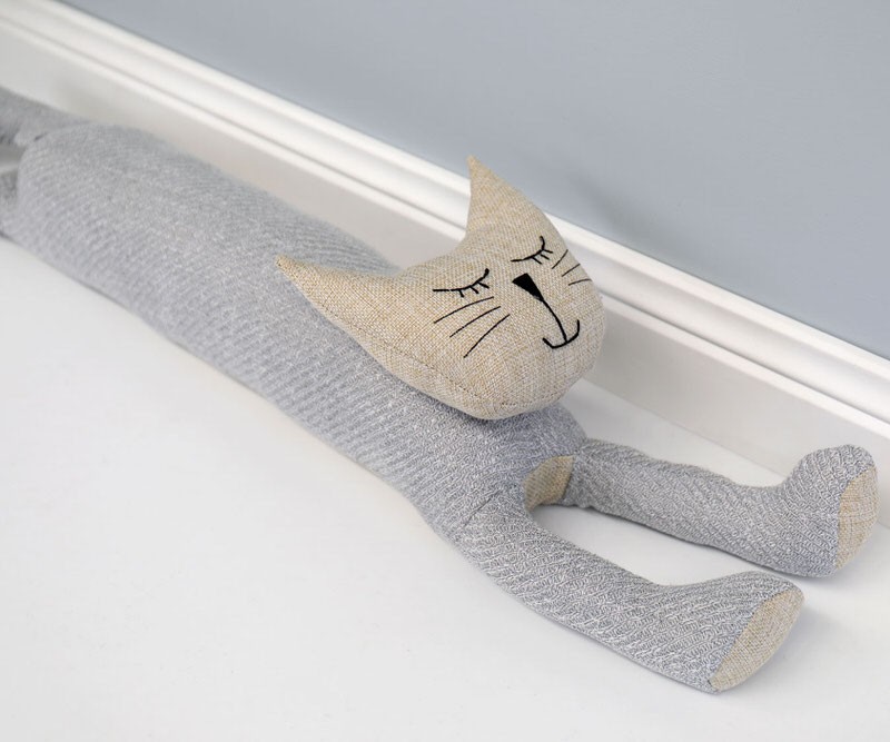 Mittens Cat Draftstopper - Grey