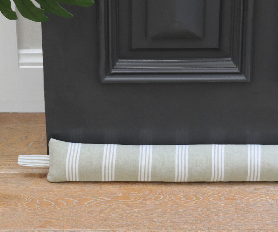 Merivale Sage Green Stripe Draftstopper