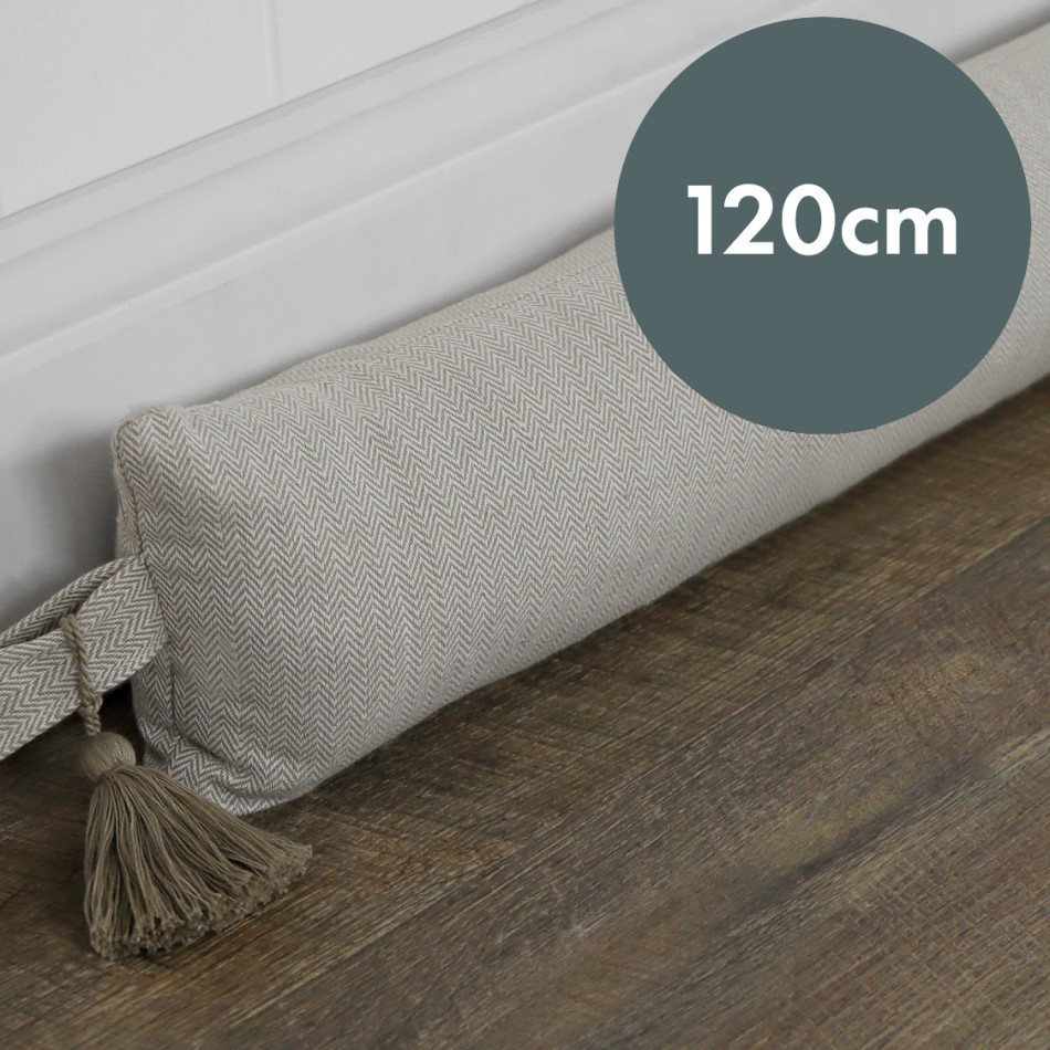 120cm Stamford Oatmeal Draftstopper - Thick, decorative door accessory