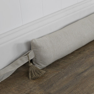 120cm Stamford Oatmeal Draftstopper - Thick, made to sit along the base of a door and reduce unwanted draughts