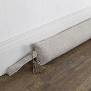 90cm Stamford Oatmeal Draftstopper - Thick, a long soft furnishing designed for practical door protection