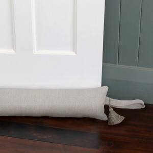 120cm Stamford Oatmeal Draftstopper - Thick, a fabric draft blocker for the base of a door