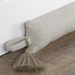 120cm Stamford Oatmeal Draftstopper - Slim, made to sit along the base of a door and reduce unwanted draughts
